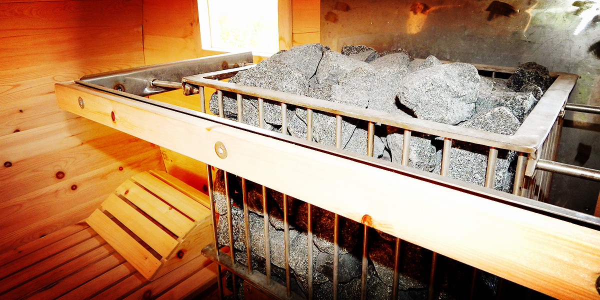 Kamienie na piecu w saunie